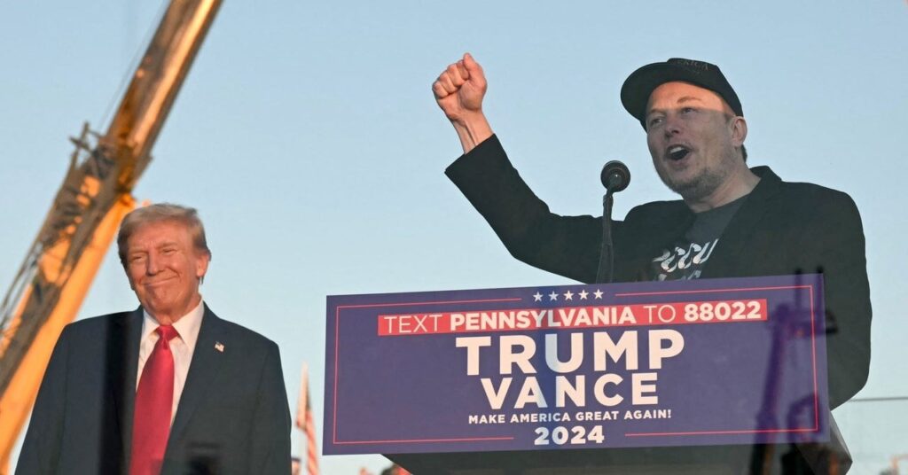 イーロン・マスク氏、トランプ集会で講演、「ダークMAGA」に言及、支持者に投票を呼びかけ