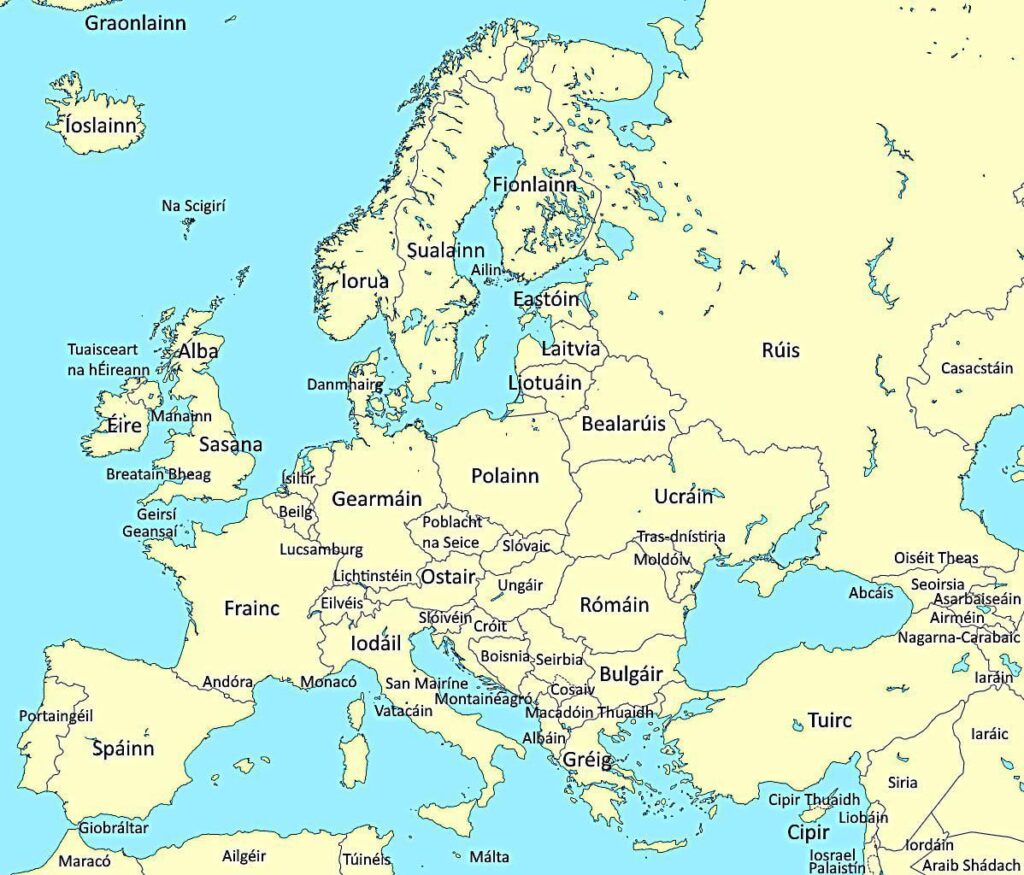 アイルランド語でのヨーロッパの国名
