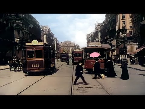 素晴らしいブリュッセル、ベルギー、1908 年のカラー (新バージョン復元)