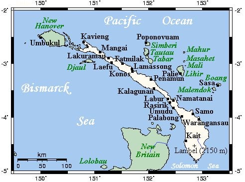 TIL: パパウニューギニアにニューアイルランドという人口12万人の島があります。