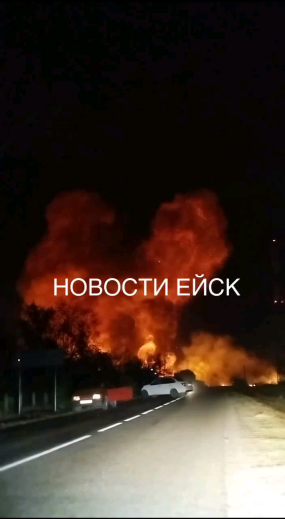 ウクライナ参謀本部は、ロシア領クラスノダール準州（オクチャブリスケ）にある無人航空機保管施設「ゲラン」（シャヘド）の破壊に成功したと発表した。攻撃はR-360ネプチューン巡航ミサイルによって行われた。