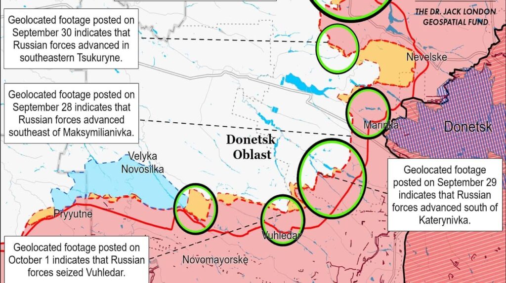 ヴーレダル押収はドネツク州におけるロシアの作戦を大きく変える可能性は低い – ISW