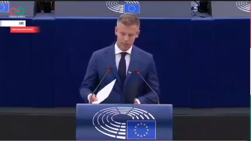 欧州議会でのペテル・マジャール氏の演説