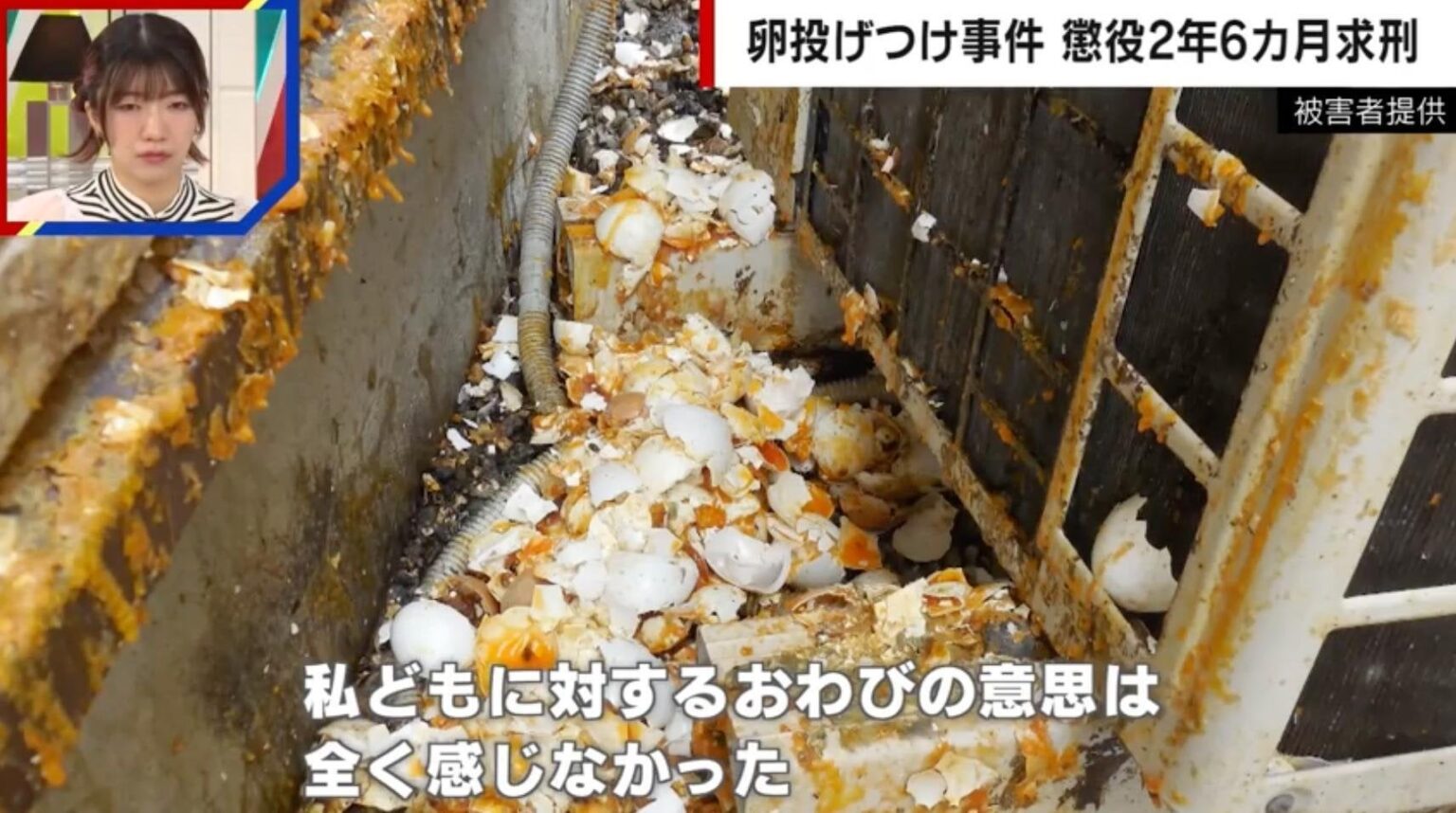 岐阜県民みたいな名前の生卵投げつけ犯に2年6ヶ月求刑も「一切お詫びはない」 被害者は卵がトラウマになったと告白「5年も続くと見たくない」