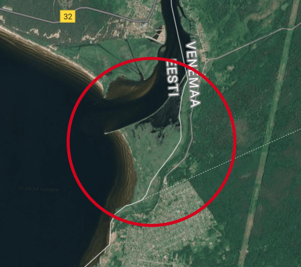 ロシアのエストニアの半飛び地？ (ナルヴァ付近)