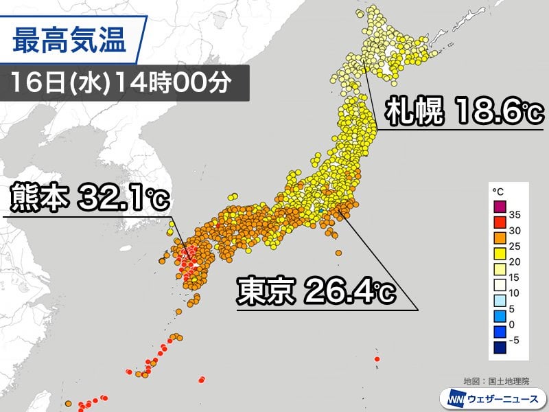 今日は関東以西でムシムシ体感 明日も西日本は暑さ続く