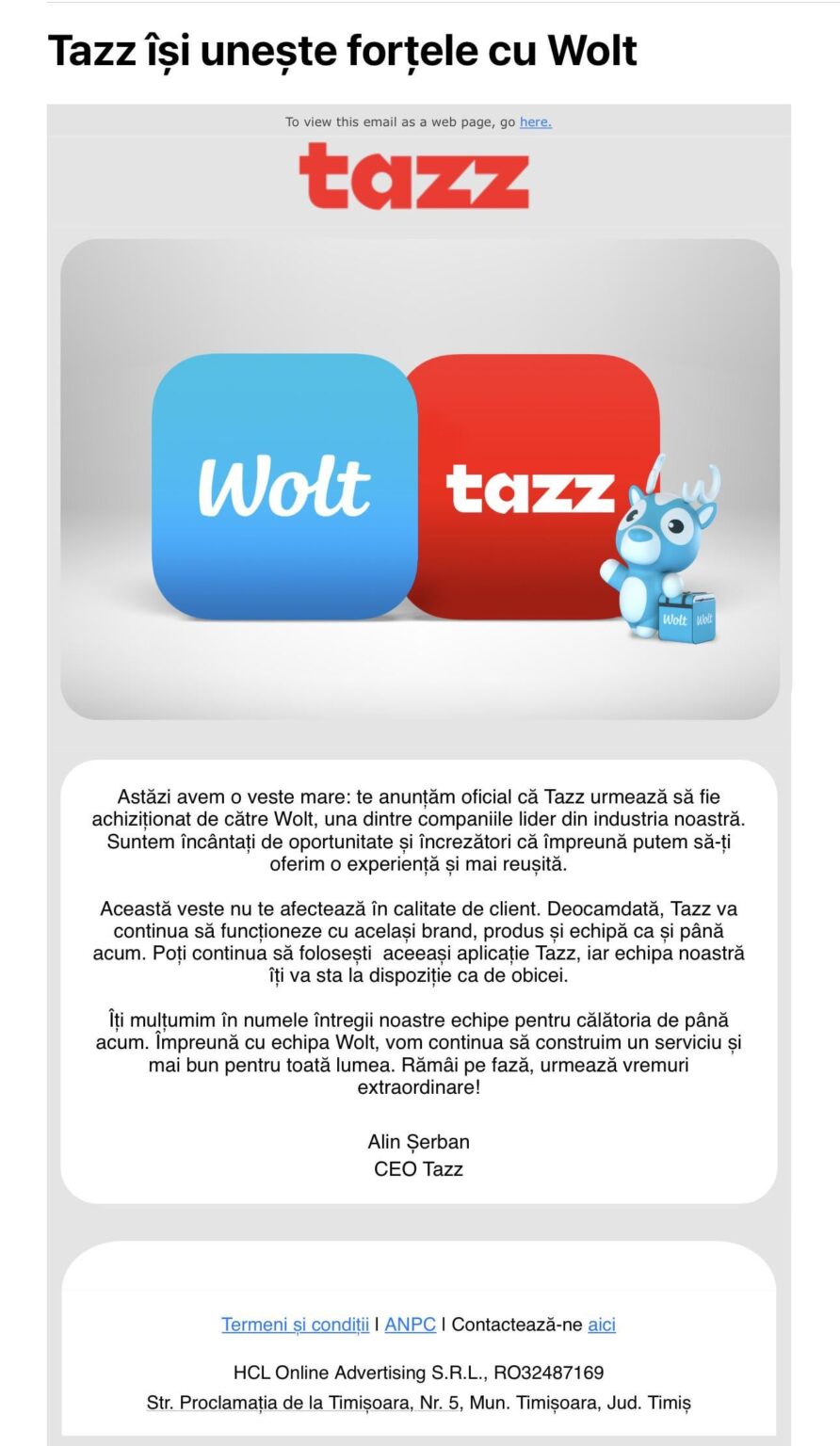 Tazz は Wolt に買収されました (DoorDash が所有)