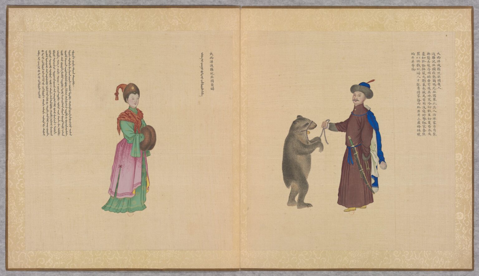 清朝朝貢人民図録の「ポーランドの国の人民」 - 1751 年に乾隆帝によって命じられた中国の民族誌アルバム。 [9000x5193]