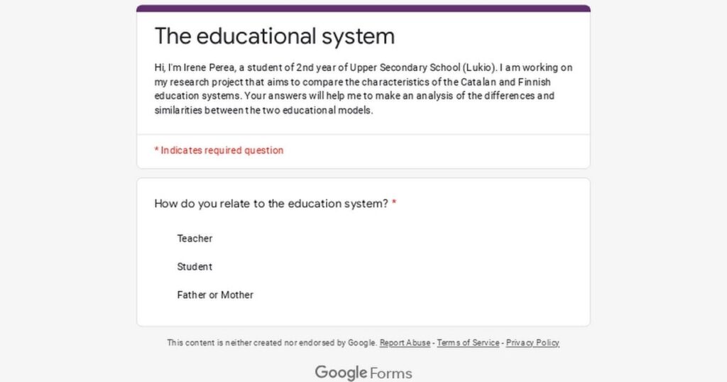 フィンランドの教育制度における学生と教師を対象とした調査
