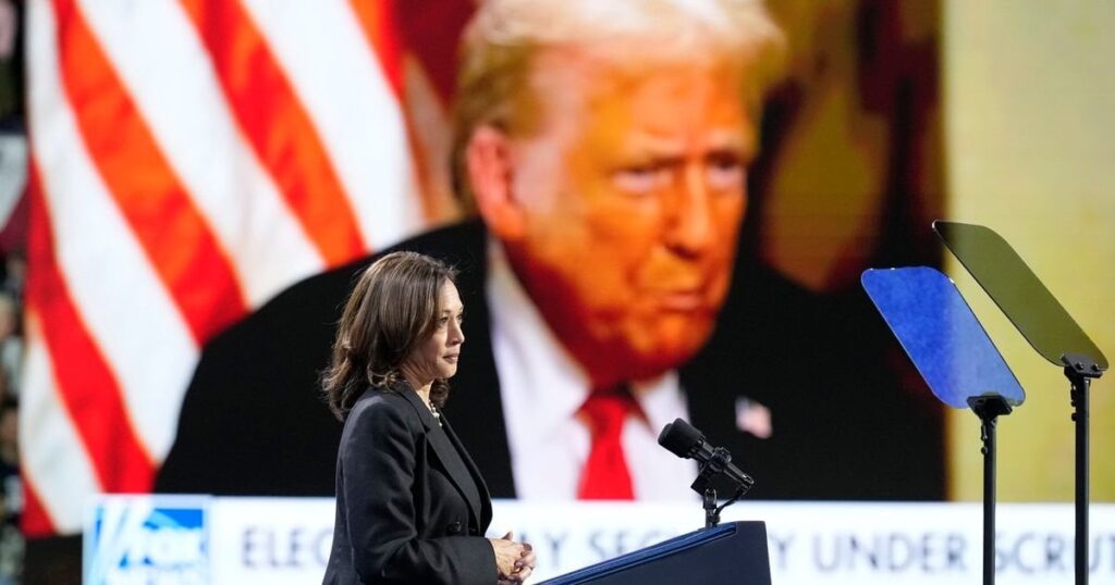 カマラ・ハリス、ドナルド・トランプのひどいビデオで集会参加者を驚かせた 副大統領は文字通り共和党のライバルにテープを巻き、ペンシルベニア州エリーの聴衆から息をのんだ。