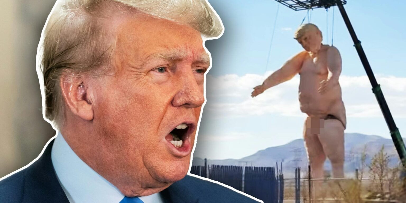 「政治的暴力」：高さ43フィートのトランプ大統領の裸像にMAGAが激怒