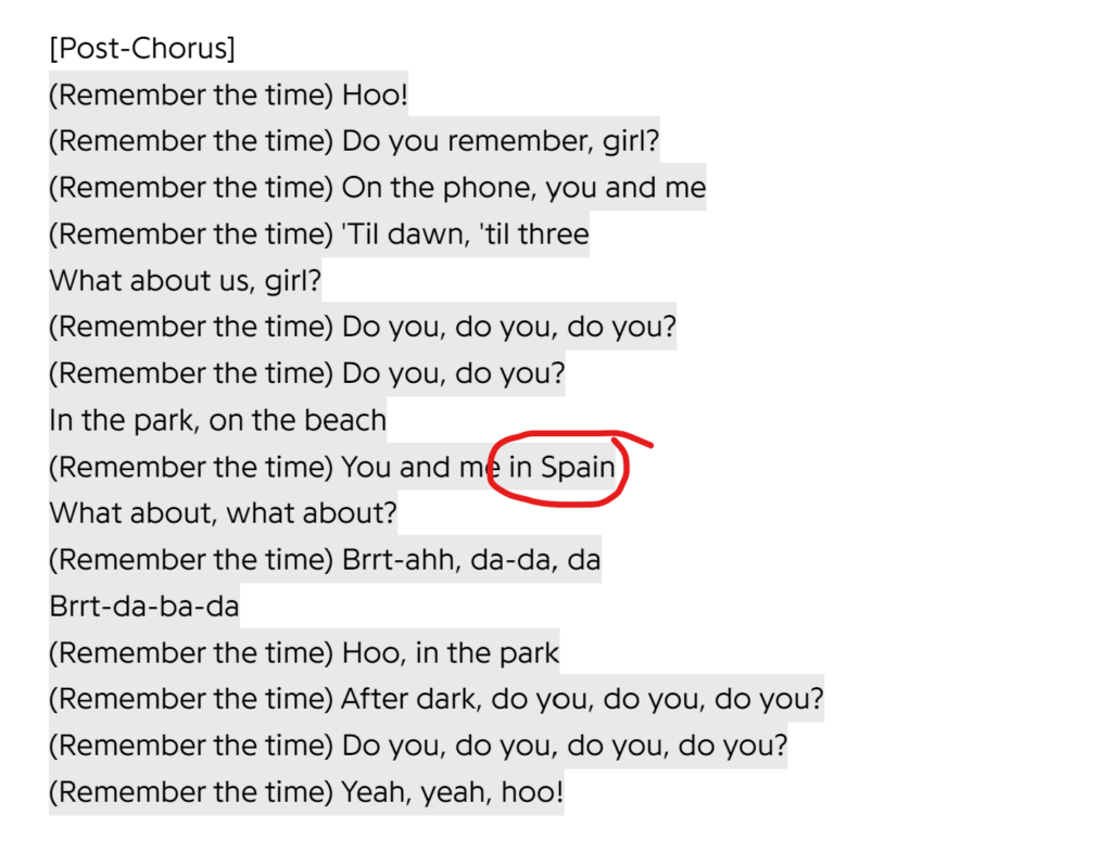 マイケル・ジャクソンの曲「リメンバー・ザ・タイム」がスペインについて言及しているとは知りませんでした