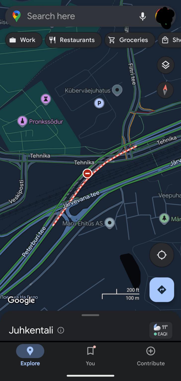 Googleマップでは朝すでにJärvevanaトンネルが閉鎖されていると表示されていましたが、そこまで車で行ってみましたが閉鎖の兆候はありませんでした、ウェイズも大丈夫です、誰かが問題が何か知っていますか？