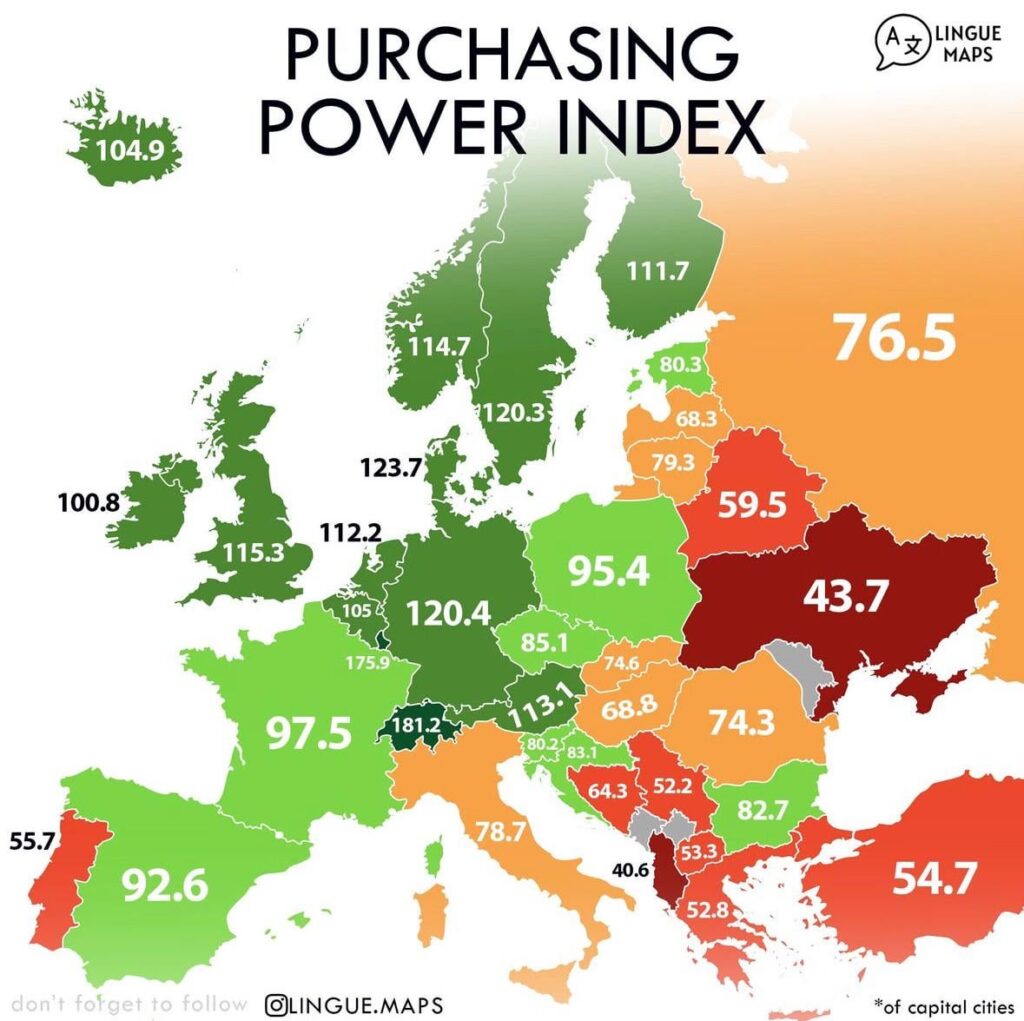 European CAPITALS 2024 の購買力