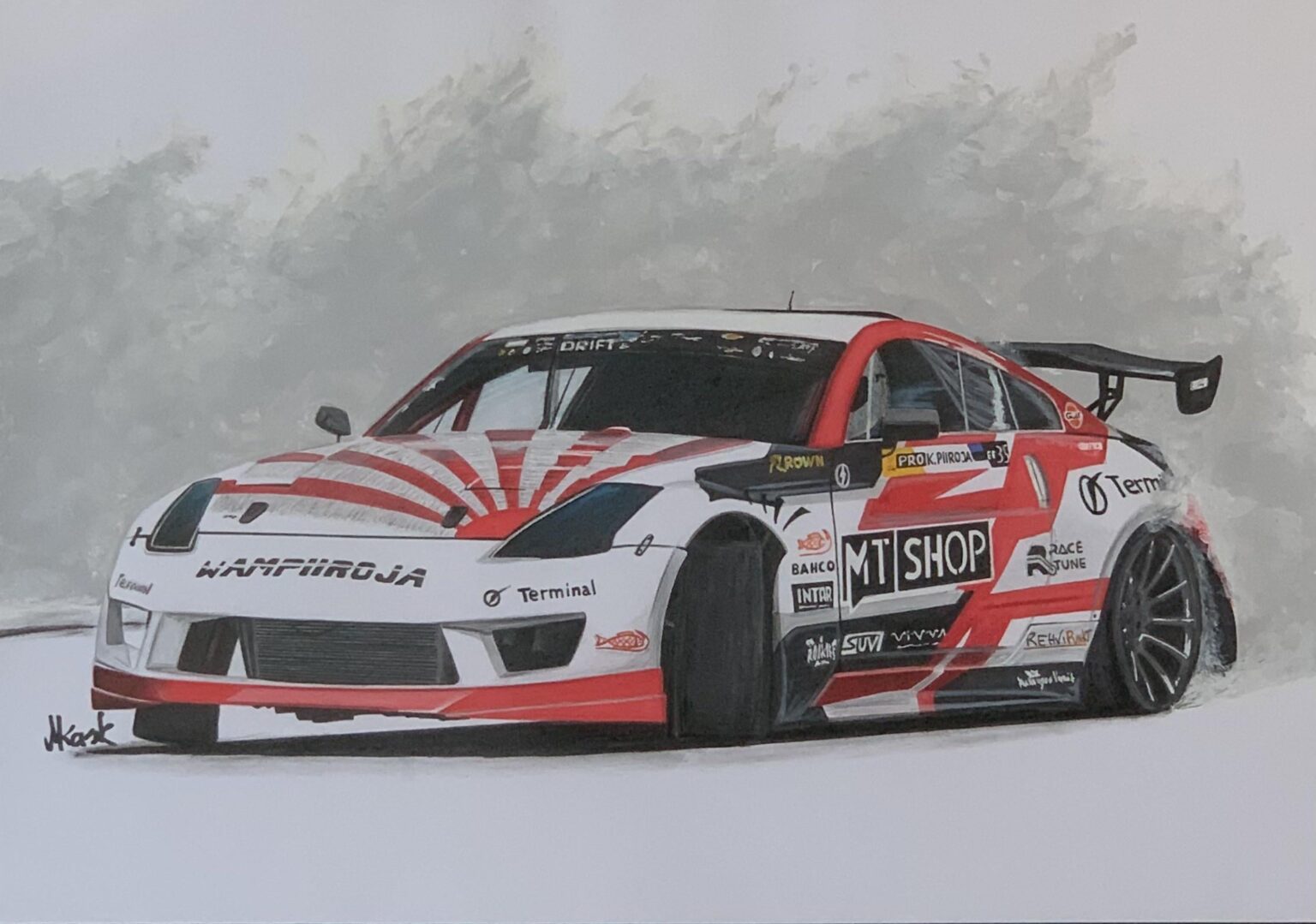 カレル・ピロハさんのドリフトカーを描きました