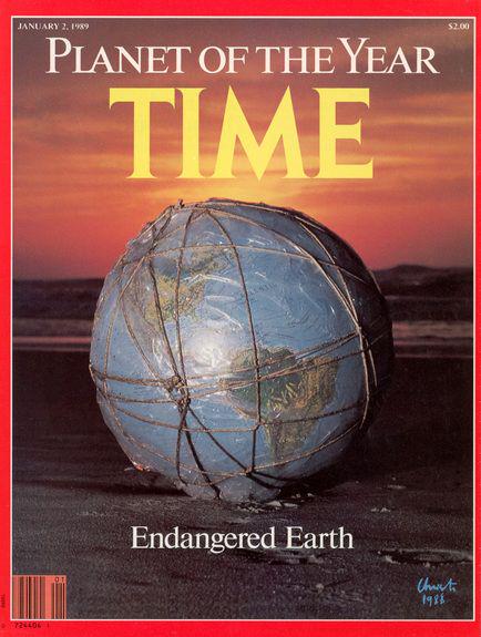 1989年のタイム誌の表紙。クリストが作った