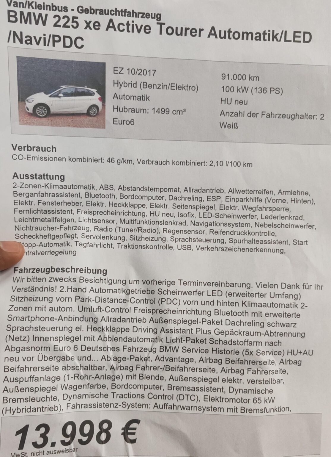 車の購入、アドバイスを求める