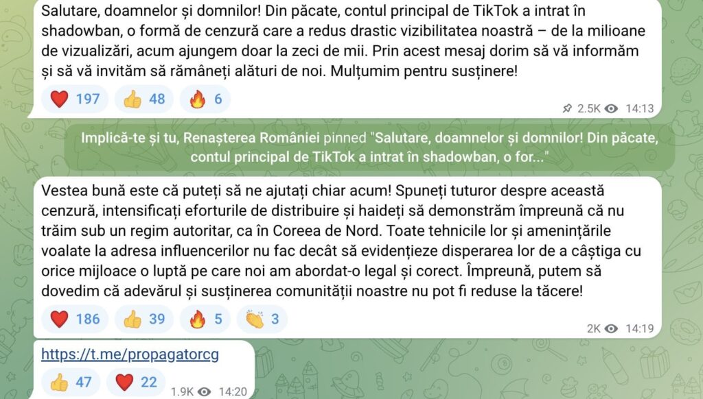 カリン・ジョルジェスク、自身のTikTokアカウントがシャドウバンされたと非難：何百万もの再生回数が、今では数万回にしか到達していない