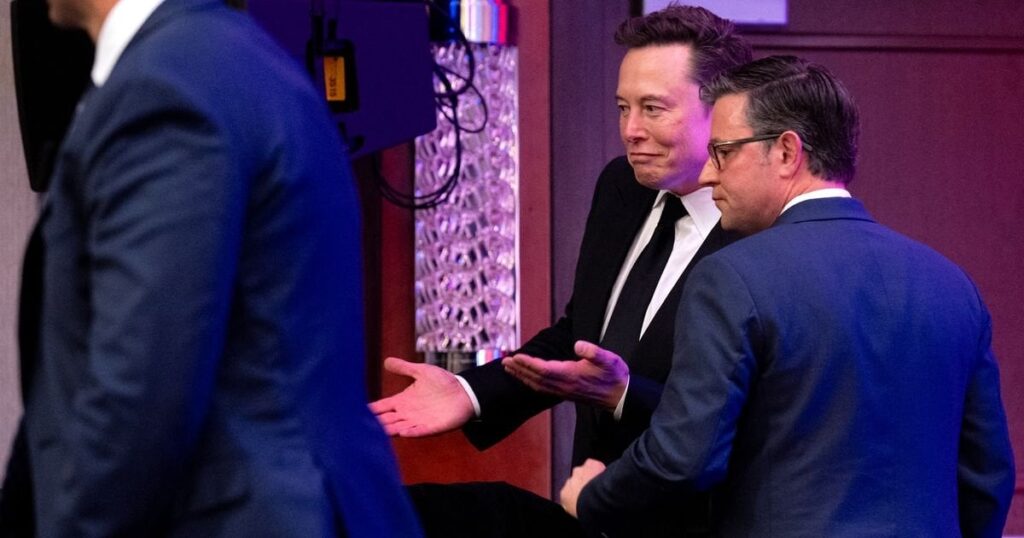 ジョンソン氏、一時しのぎの支出を節約するためにマスク氏の前でうろたえる