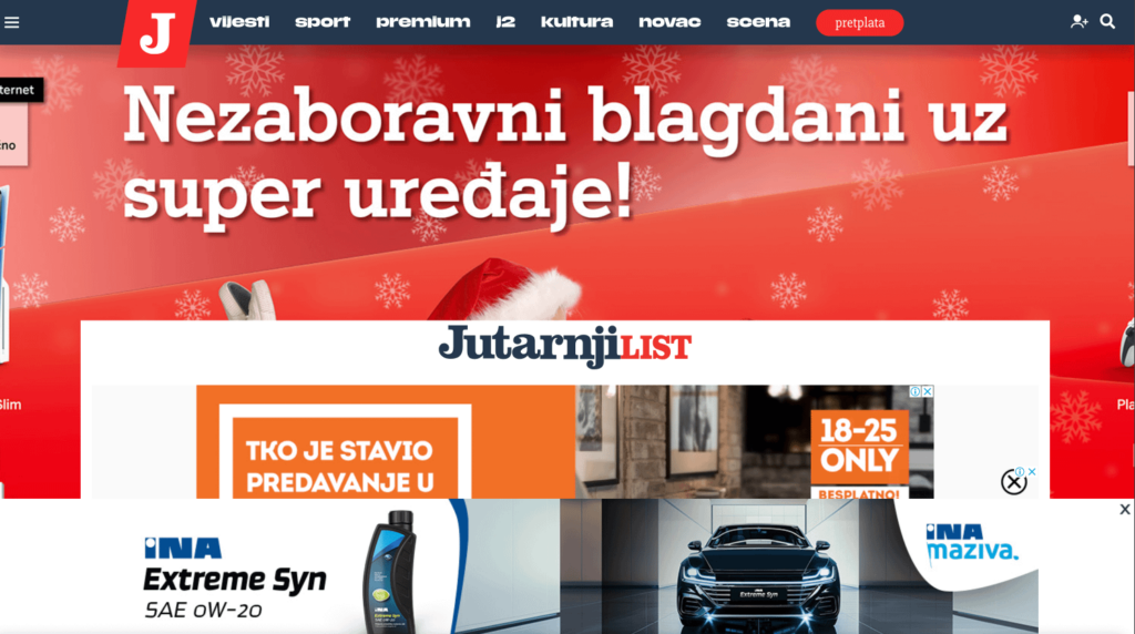 Jutarnji は現在、基本的に 1 つの大きな広告です
