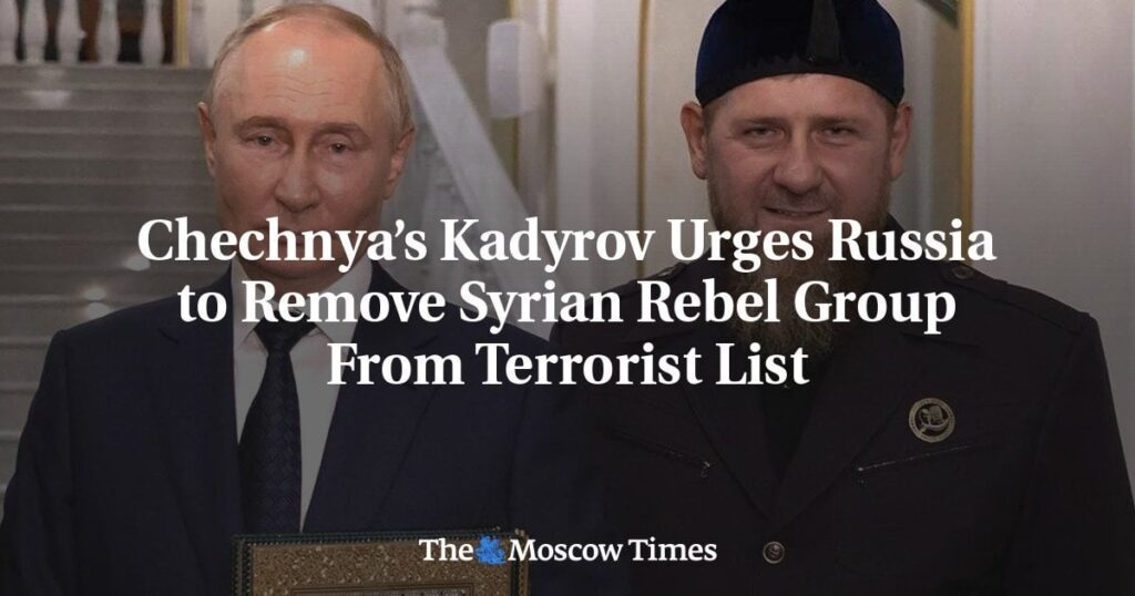 チェチェンのカディロフ氏、ロシアにシリア反政府勢力をテロリストから削除するよう要請