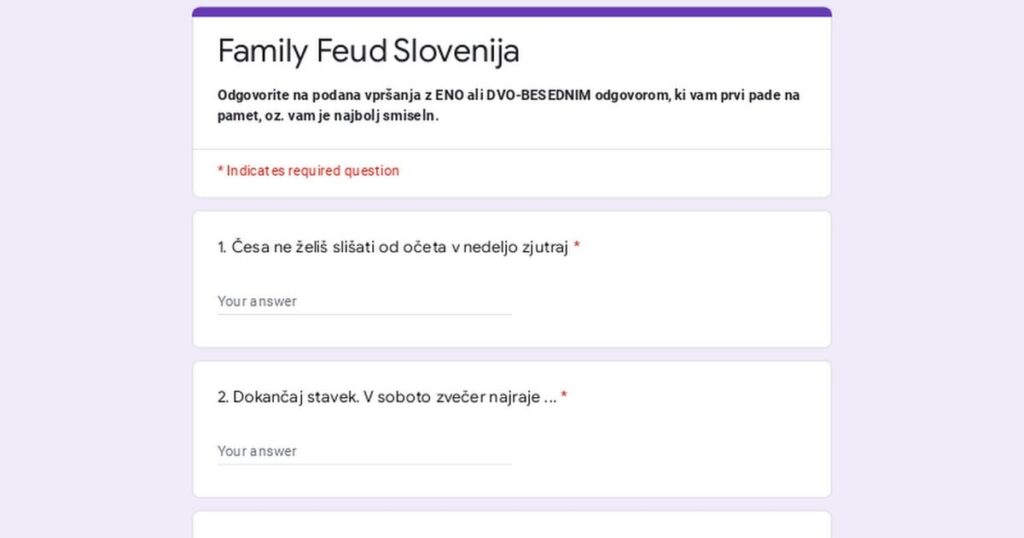 私は家族のために Family Feud を作っています。楽しい質問に答えてもらいたいです