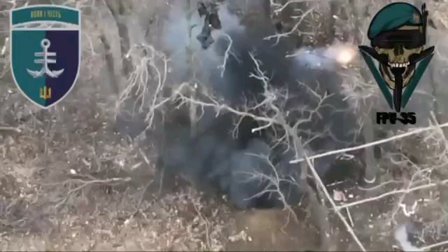 ロシアの侵略者は、第35旅団のウクライナ海兵隊によってFPVドローンでお尻に突き刺さった