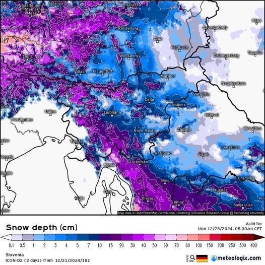 多くの場所で雨が雪に変わり、ノトランジスカとドレンスカで最も積雪量が多くなるでしょう