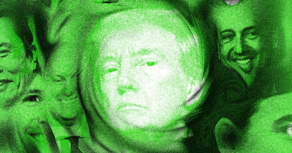 トランプ氏とテクノロジー右翼の同胞団とのつながりをマッピングする