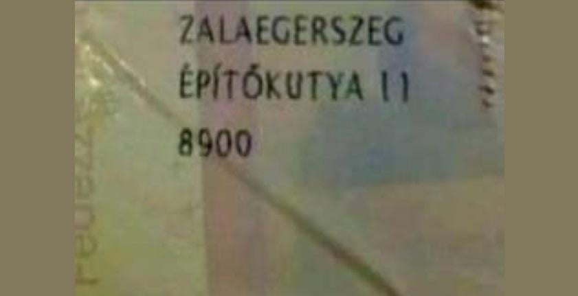 発送先住所は何ですか? 8900 Zalaegerszeg、Építók útja 11.