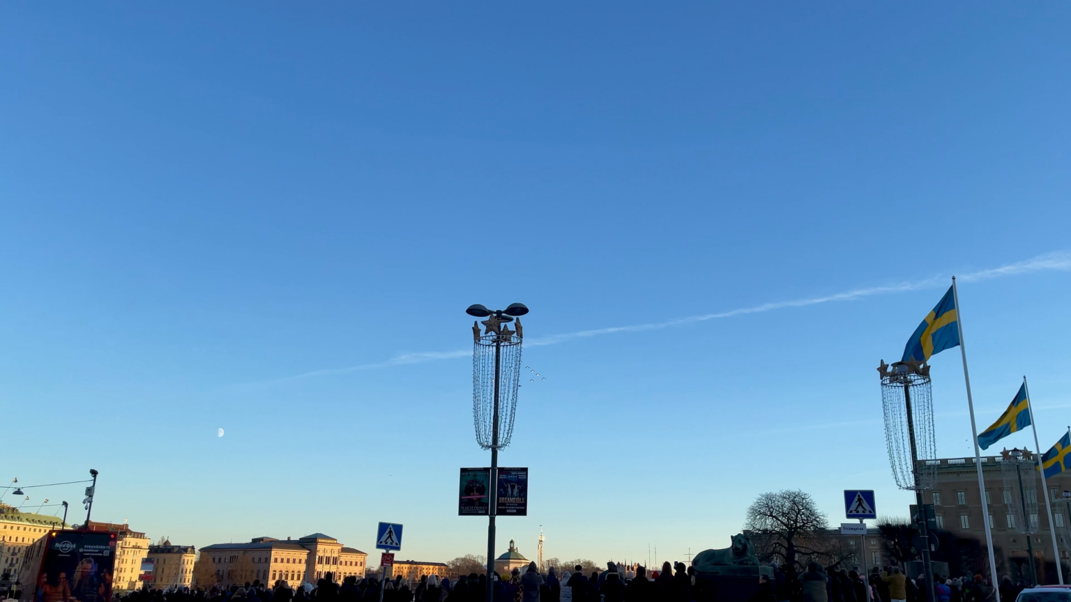 JAS 39 グリペンによるストックホルム城上空のクリスマスツリー飛行