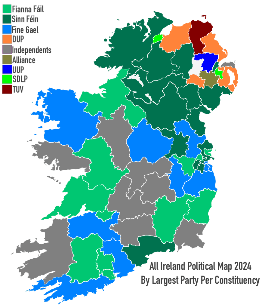 アイルランド全政治地図 2024