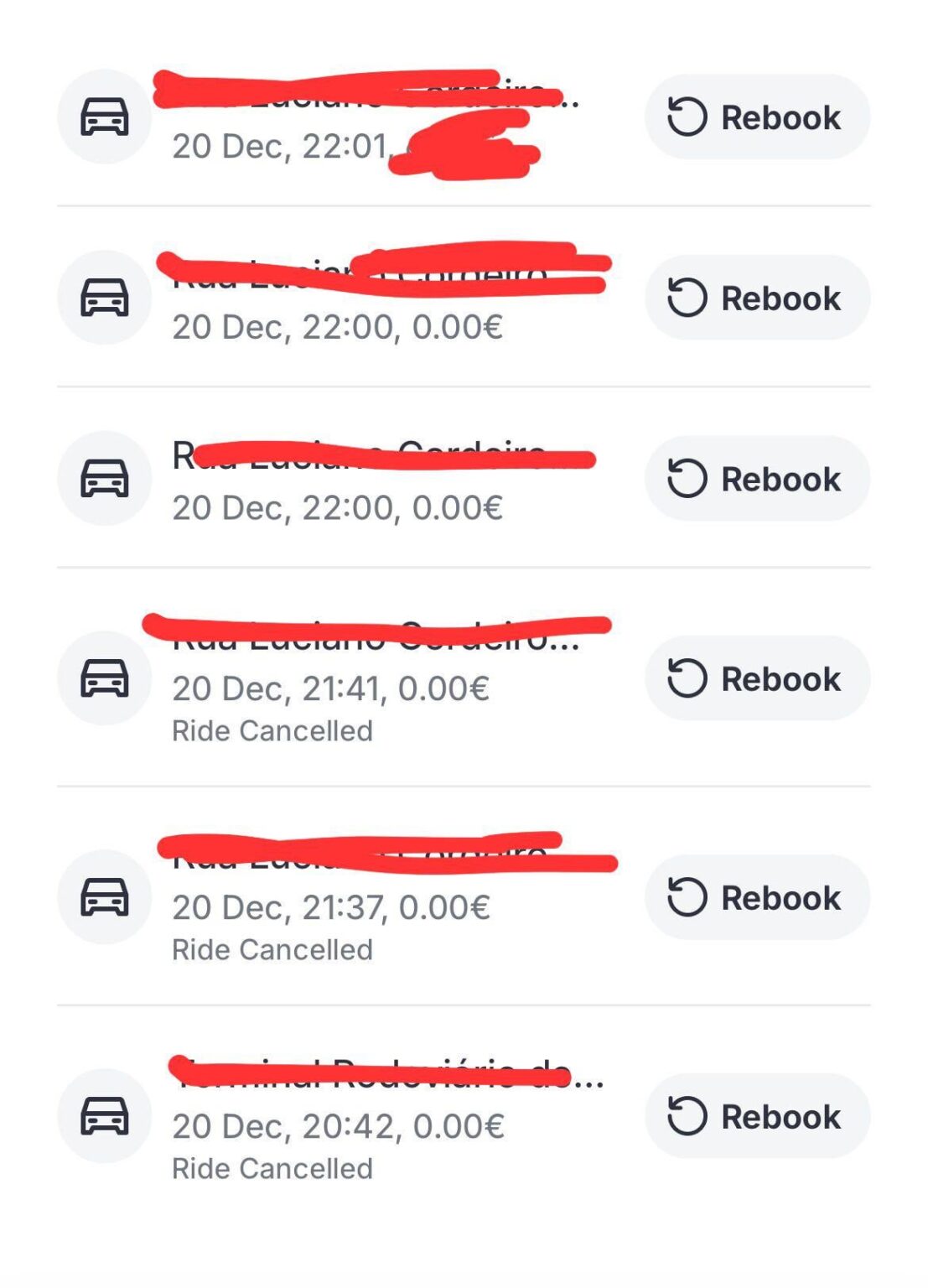 リスボン空港でテレビ (Uber、ボルト) を視聴できない