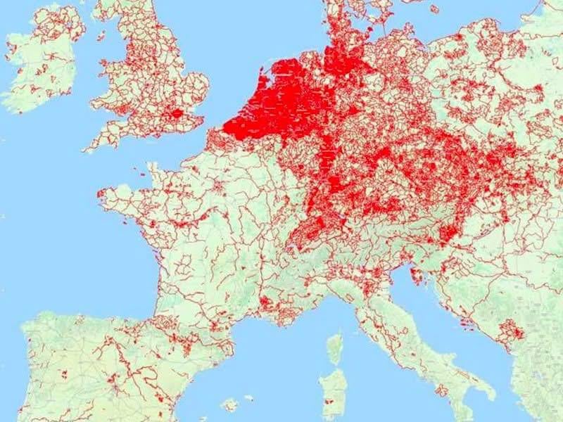 自転車道の地図です。