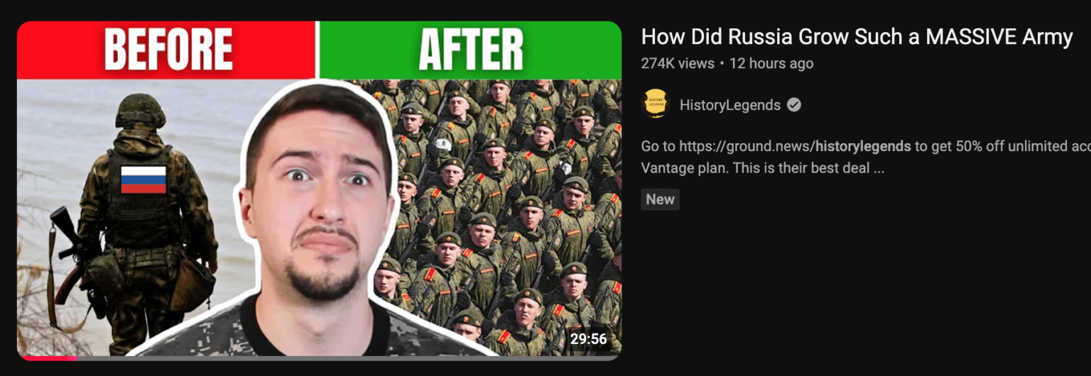 YouTube チャンネル HistoryLegends はソフトコアのロシアのプロパガンダですか?