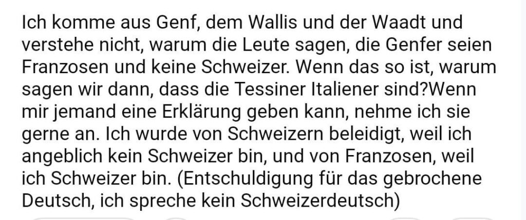 なぜスイス人はジュネーブの人々はスイス人ではないと言うのでしょうか?