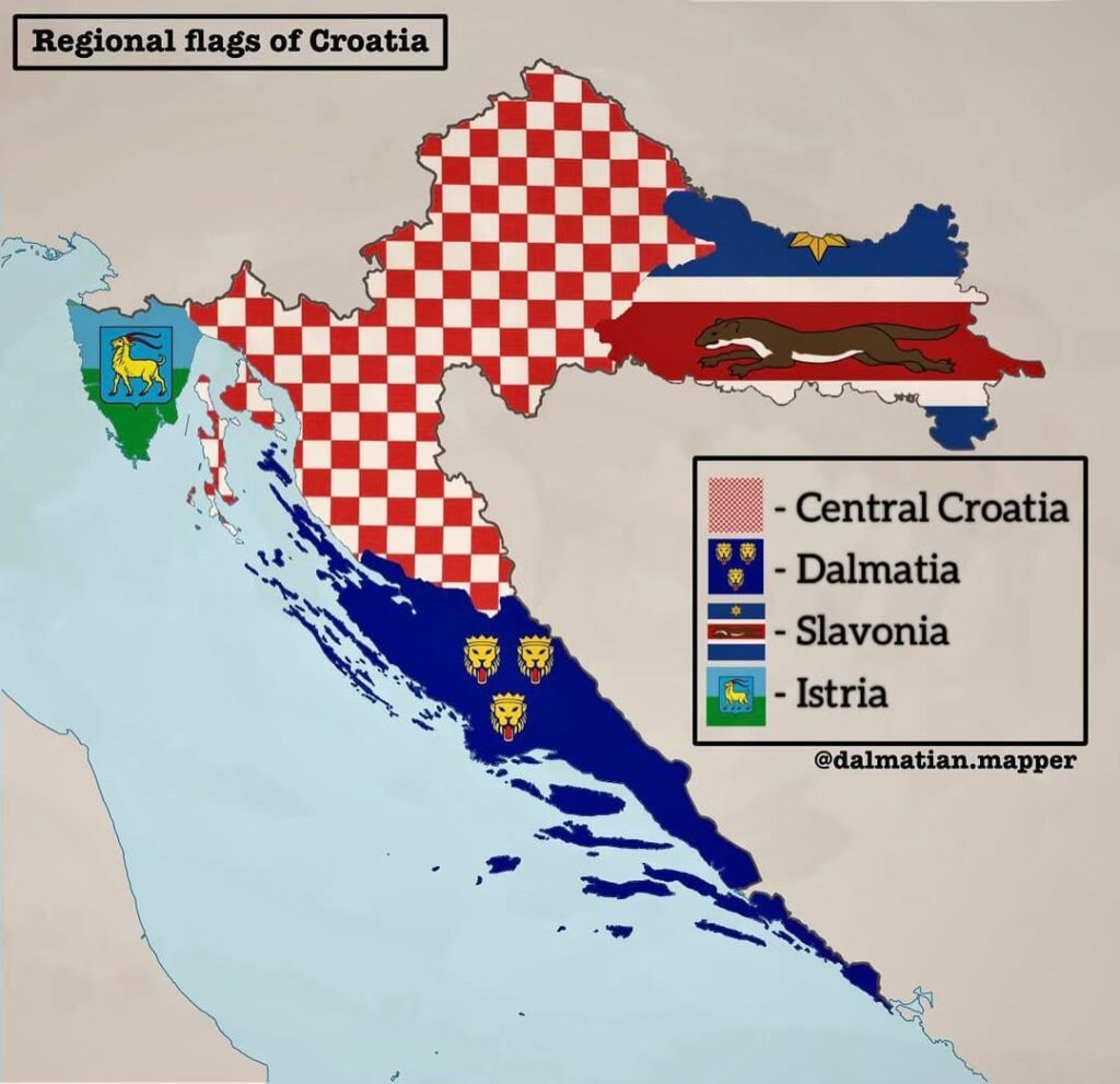 私の個人的なクロアチアの地域別区分。 🇭🇷