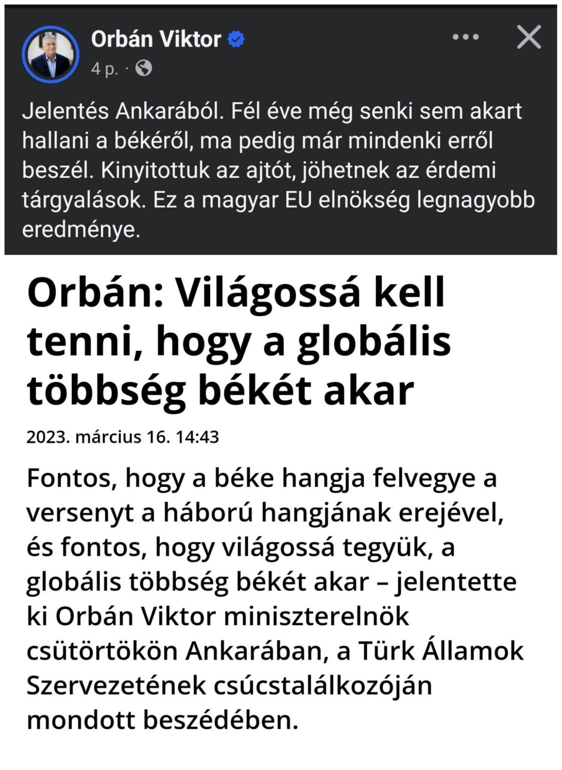 オルバンは再び自分に嘘をつくためにアンカラへ…