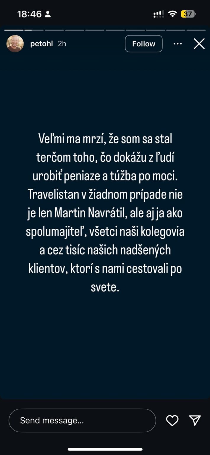 Travelistan.sk の @petohl と告発に関する彼の声明。