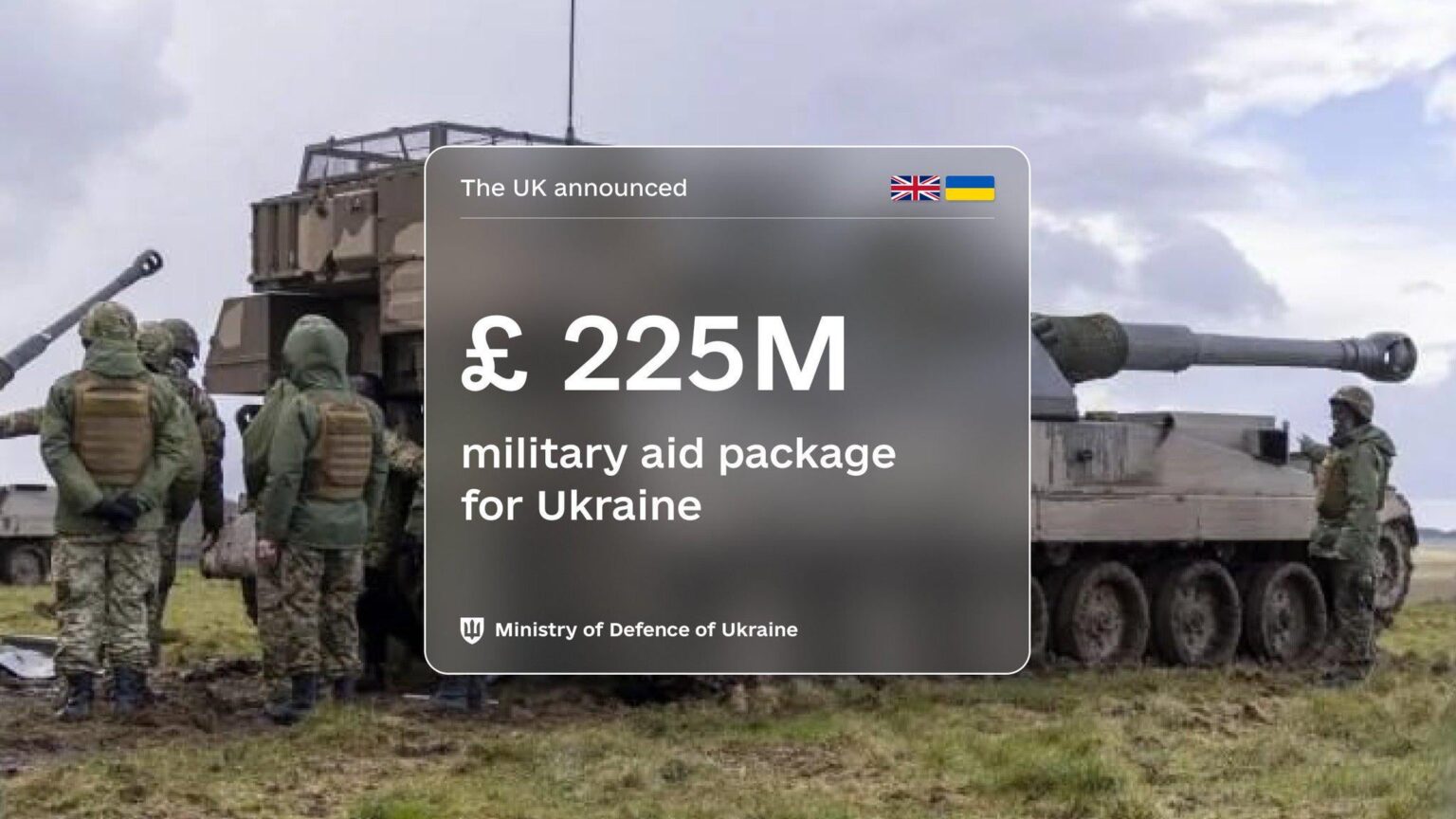 英国は2億2500万ポンド相当のウクライナへの新たな軍事援助パッケージを発表した。