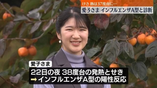 愛子さま、インフルエンザと診断 22日夜に38度台の発熱と咳 27日まで静養（日テレNEWS NNN） - Yahoo!ニュース