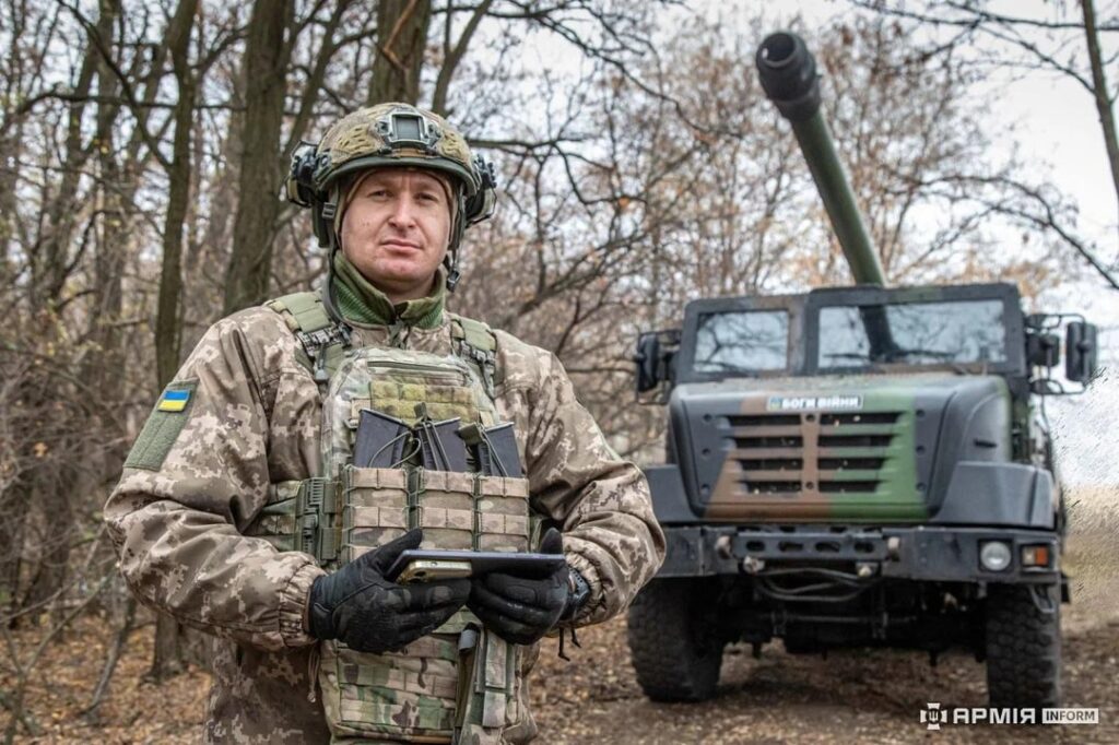 ウクライナ軍第55独立砲兵旅団ザポリージャ・シチ所属のフランス「シーザー」(155mm)自走榴弾砲(SPH)。