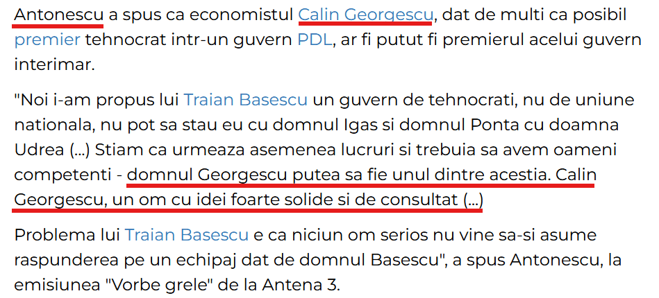 CG についての Crin Antonescu — Antena 3、2011 年 8 月 12 日。録音を見つけられますか?