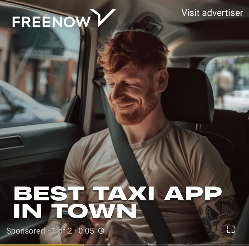 この FreeNow の広告は AI ですよね?とても眩しい、なんて安っぽいスケート靴の集まりだろう。