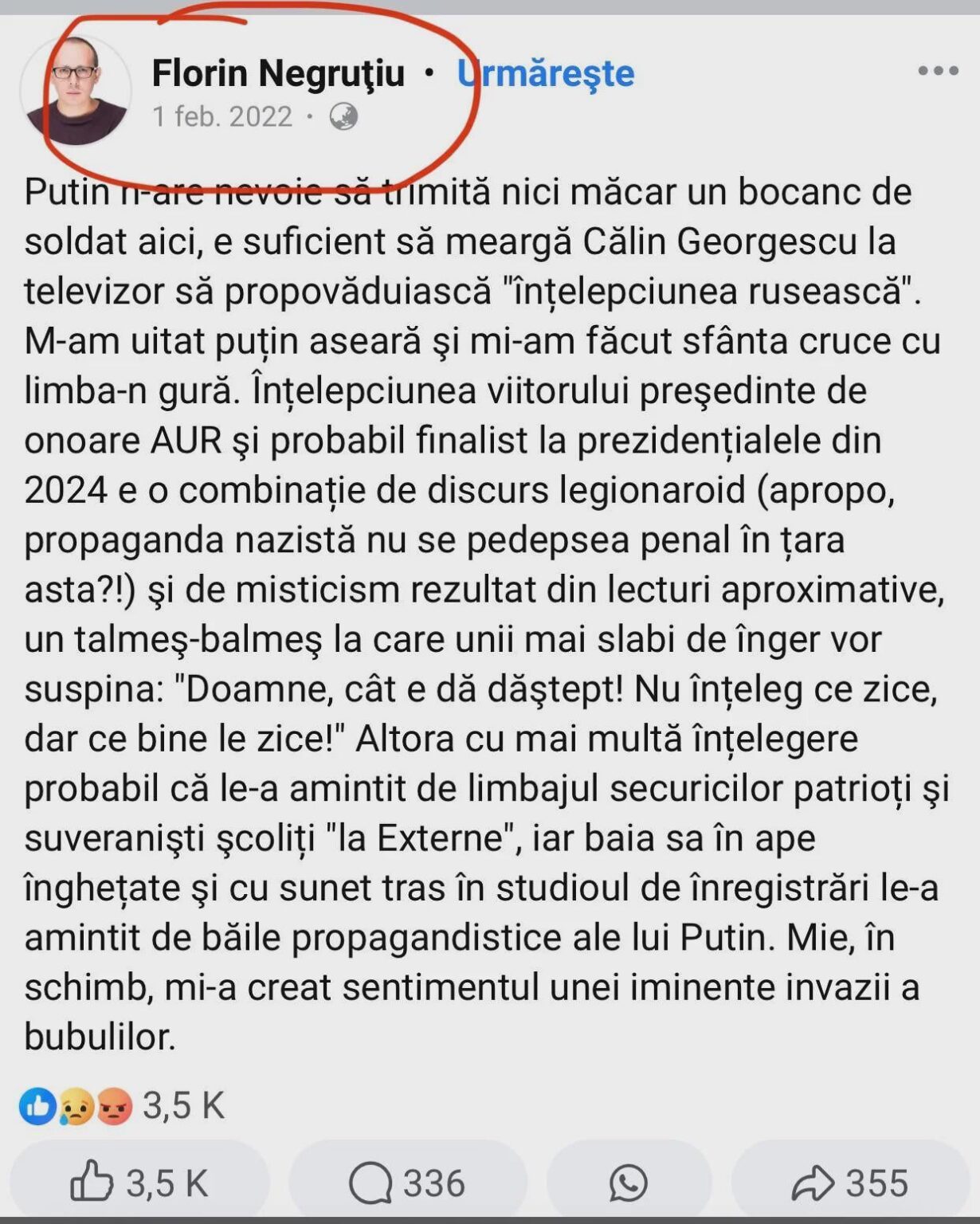 Florin Negrutiu 氏は 2022 年 2 月 1 日の状況を CG で予測しました