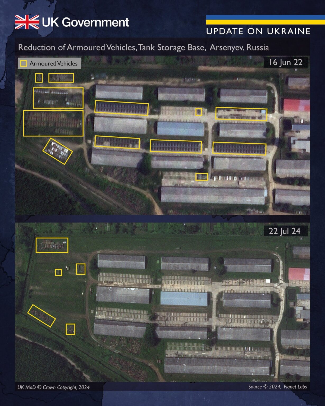 衛星写真は「時代遅れ」車両の使用によるロシアの損失規模を示す