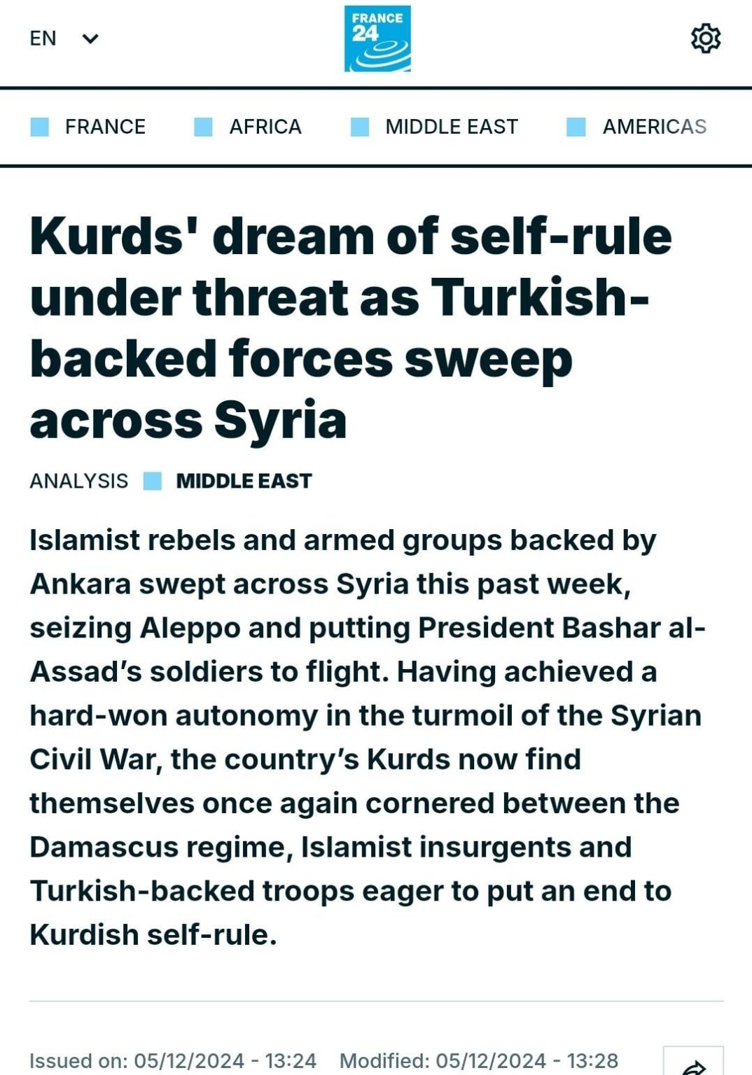 親トルコの聖戦戦士たちがダマスカスを占領しようとしている。クルド人とシリアは共通の敵に対して団結する。