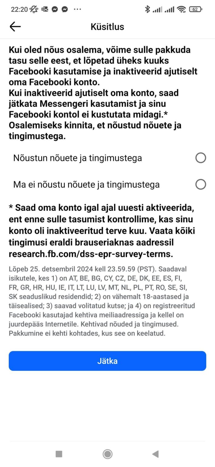フェイスブックに飽きた。彼らは私がもう使わないようにお金を提供します。