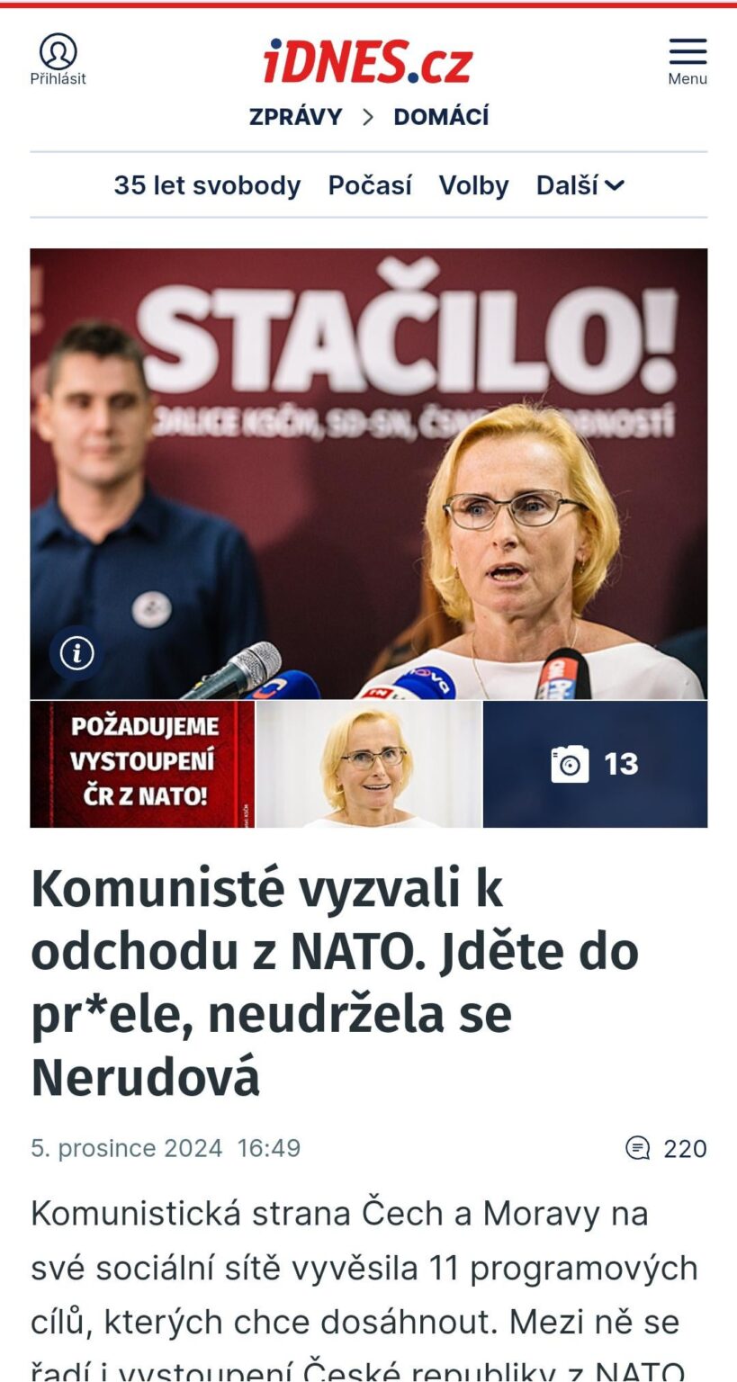 ダヌシェ・ネルドヴァは共産主義者を地獄に送った。