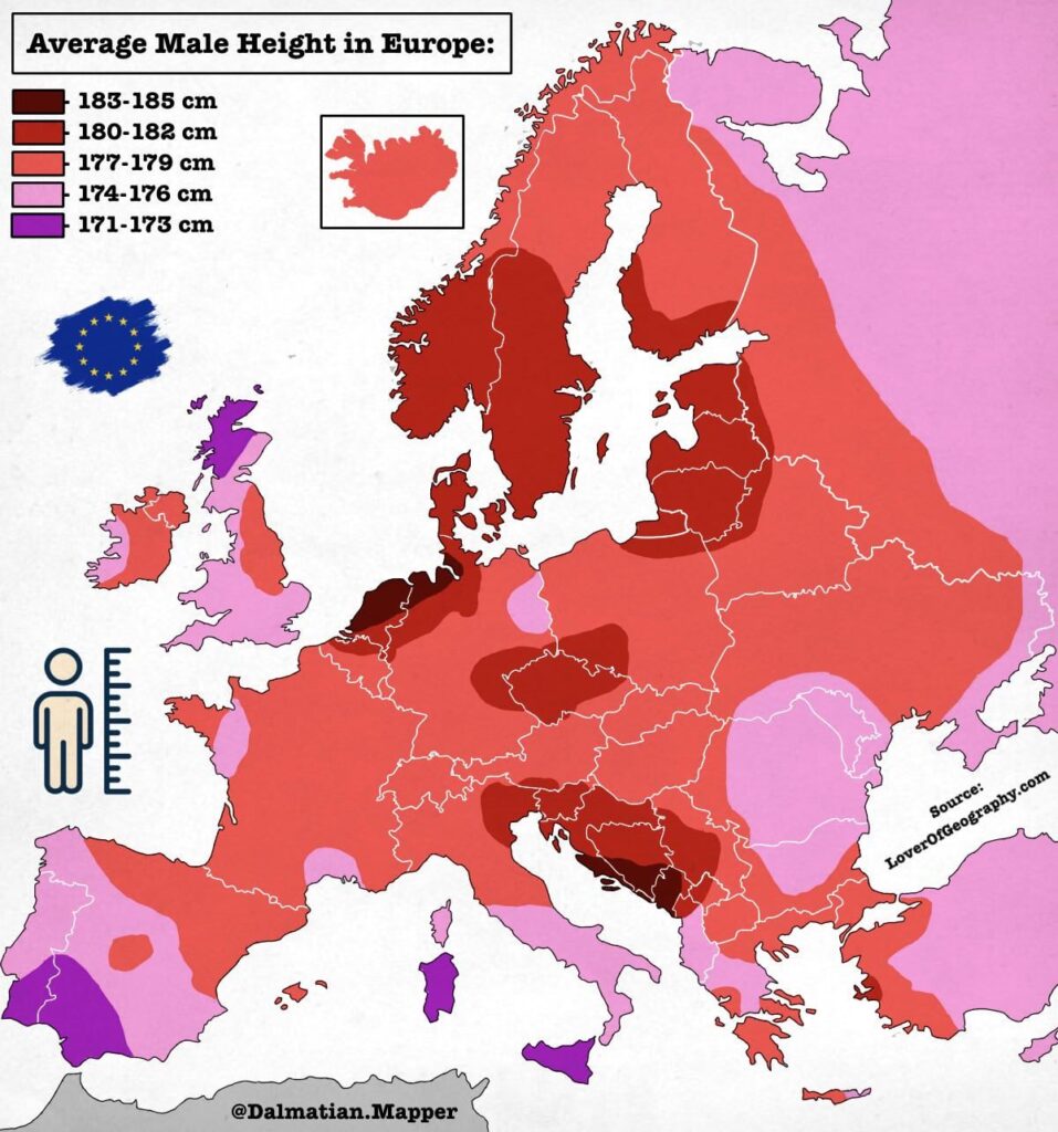 ヨーロッパで最も背の高い人々。 🇪🇺